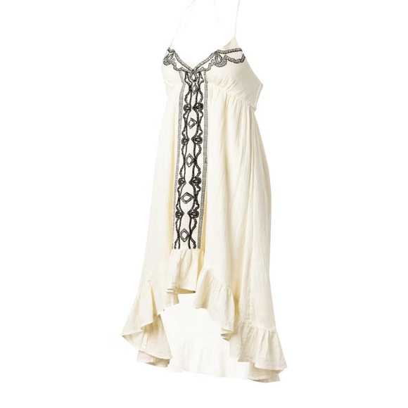 Ripcurl Carmanita 100% Cotton Halter tie embroidered white womens dress Small - Picture 2 of 10